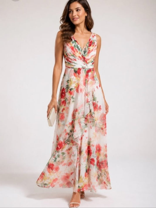 Calvin Klein Dress Nwot Calvin Klein White & Pink Garden Floral