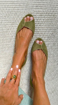 Hetty – Suede Open-Toe D'Orsay Ballet Flats