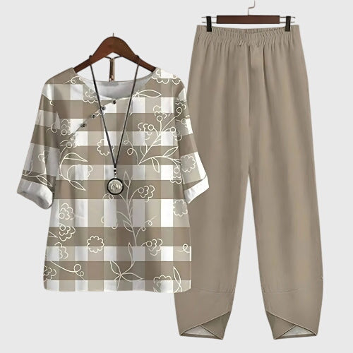 Alessia | Comfortable Two Piece Set Khaki