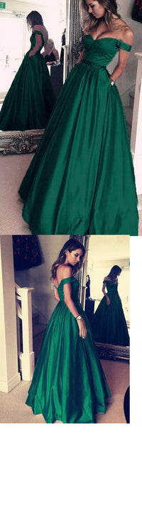 Classy Dark Green Prom Dress Long Senior Girls Graduation Formal Party
