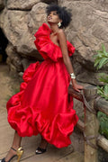 Ms Ruffle Galore Dress Red