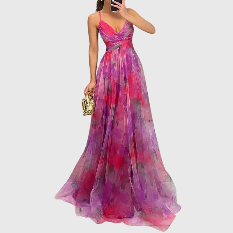 Giselle | Floral Maxi Dress Pink