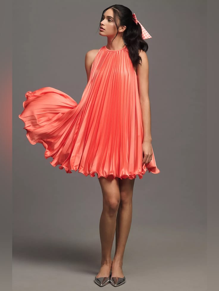 Dress Mac Duggal Halter Mini Dress Color: Orange Size: 4