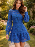 Haute Hippie Dress Haute Hippie Royal Blue Lace Mini Dress Color: Blue