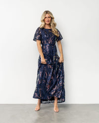 New Arrival Muse Sequin Maxi Dress Dark Blue Multi