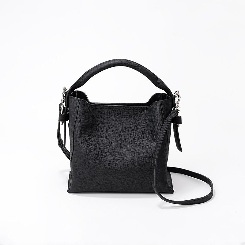 Structured Leather Bucket Bag