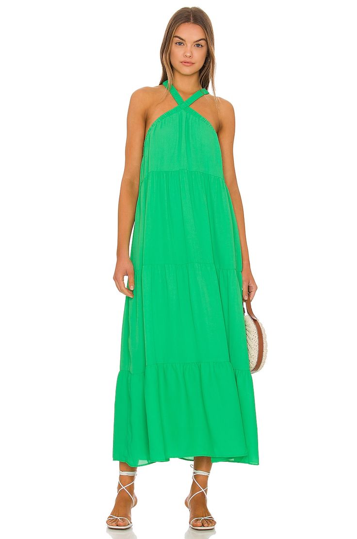 Show Me Your Mumu Hallie Halter Dress in Spring Green from Revolve.com
