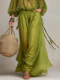Women Casual Maxi Skirt H Line High Waist For Vacation In Spring Fall