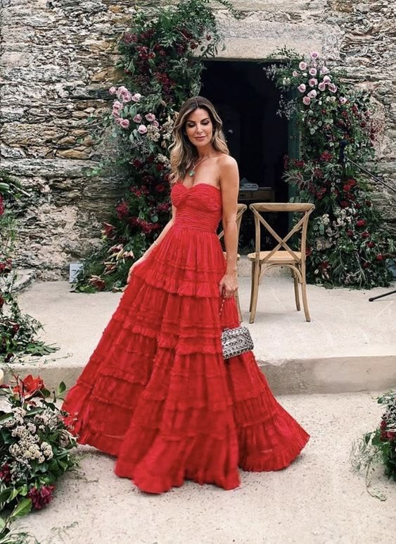 Fashion Red Prom Dress Long Sexy Prom Dress Hot Pink