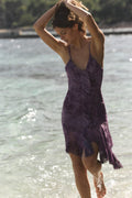 FLOCKED TULLE RUFFLE DRESS