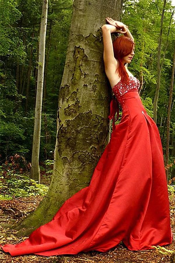 A Line Sweetheart Floor Length Charmuse Bow Backless Prom Dress