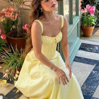 Dress Elegant Yellow Sundress Color: Yellow Size: M