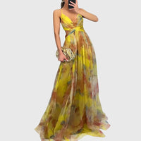 Giselle | Floral Maxi Dress Yellow