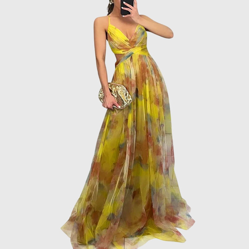 Giselle | Floral Maxi Dress Yellow