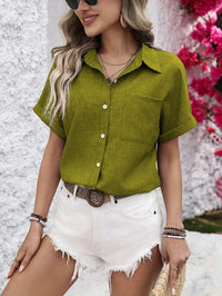 Carly – Relaxed Short Sleeve Button Blouse