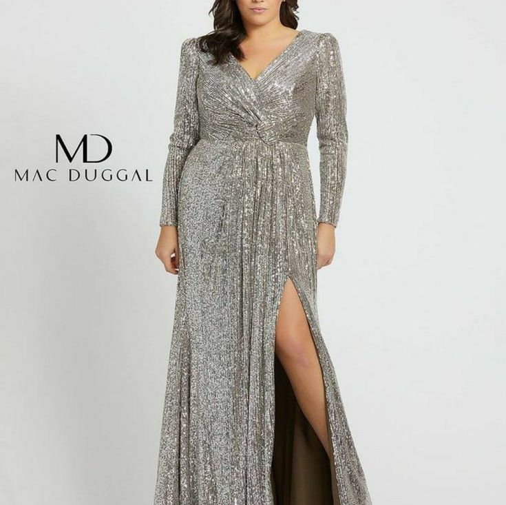 Mac Duggal Dress Macduggal Fabulous Evening Gown Color: Gray Silver