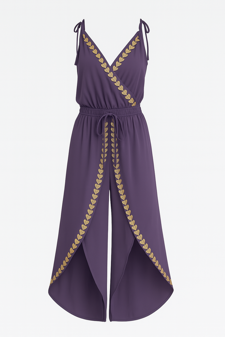 Lavinia – Open Back Elegant Jumpsuit with Gold Details