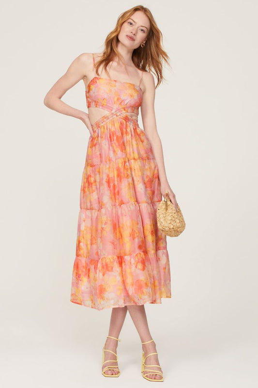 Orange Floral Dress