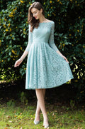 Light Green Lace Cocktail Party Dress