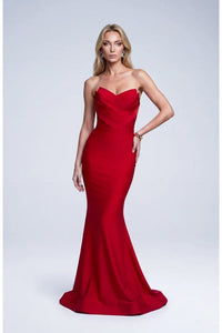 Jessica Angel Strapless Layered Tulip Bodice Mermaid Evening Gown