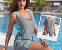 Lior - Geometric Print Tankini Set