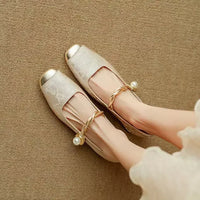 Felicity | Women's Pearl Strap Mary Jane Block Heel Shoes
