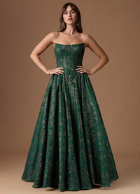 Skyla Gilded Emerald Gown