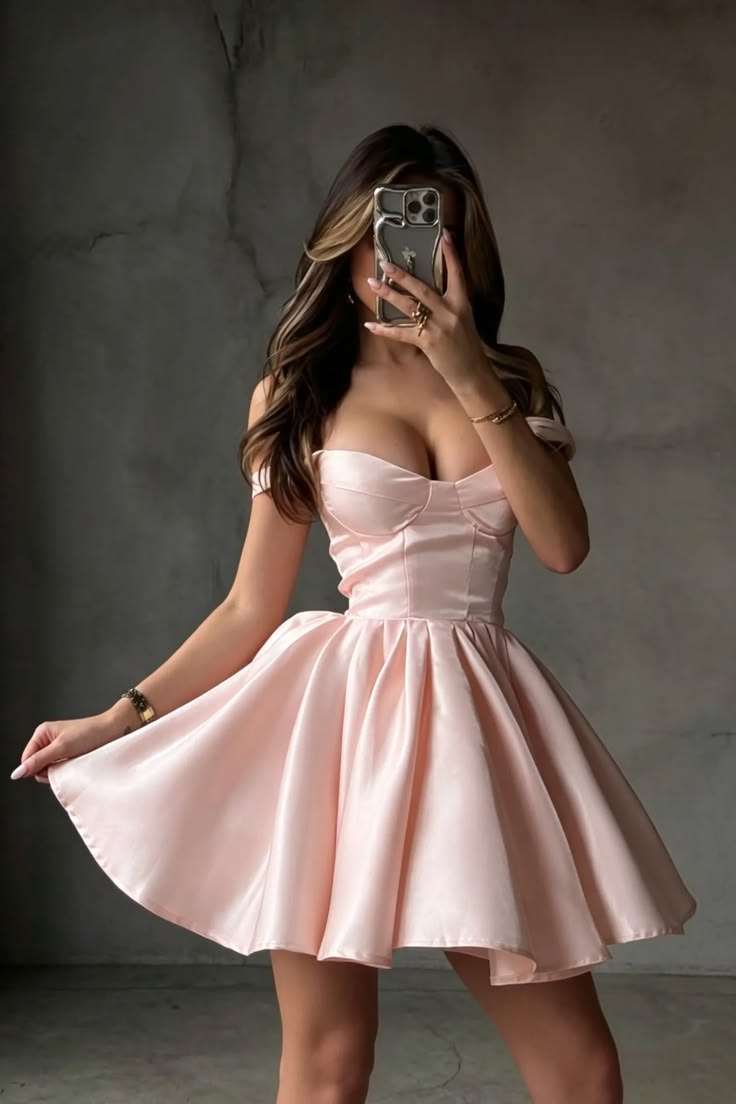 Champage Satin Off The Shoulder Sleeveless Short Homecoming Dress With