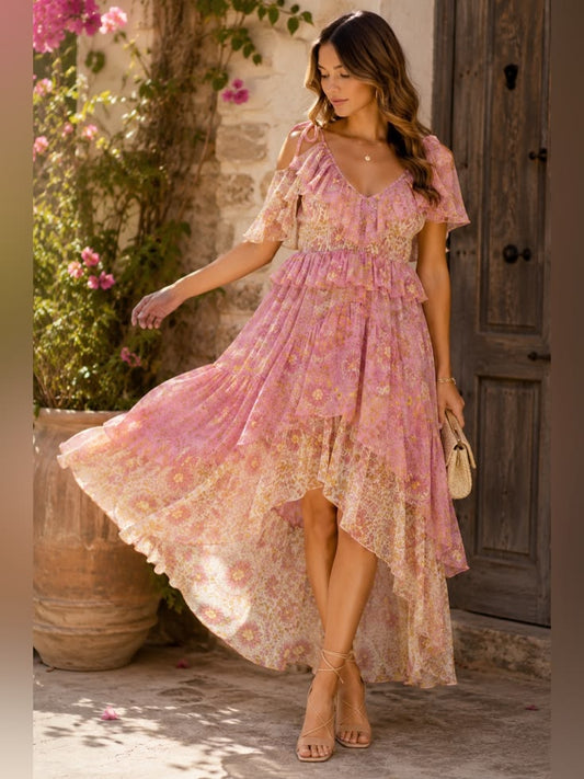 Misa Los Angeles Dress Misa Los Angeles Flora Liv Dress Xl Pink Floral