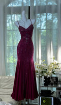 Niulatu Green Evening Dressses Vintage Spaghetti Straps Mermaid Tulle