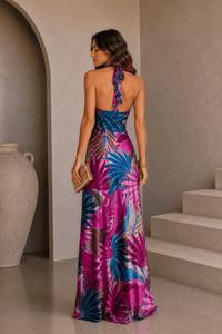 Finesse Halter Open Back Maxi Dress