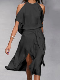 Fiona | Women's Cold Shoulder Midi Dress