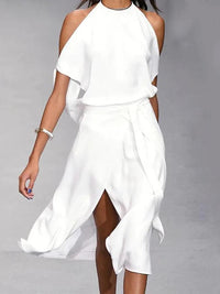 Fiona | Women's Cold Shoulder Midi Dress