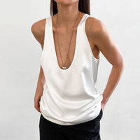Fiona | Women's Deep Scoop Neck Sleeveless Top