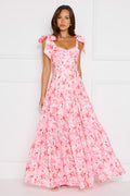 Flirty Dreams Maxi Dress Pink XS Print