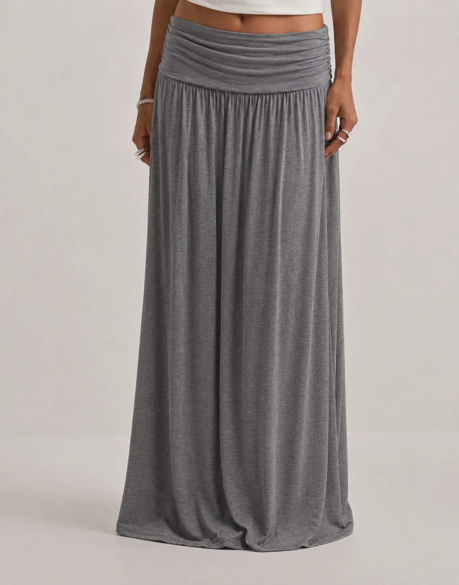 Juliette - Ruched Low-Rise Maxi Skirt