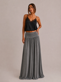Juliette - Ruched Low-Rise Maxi Skirt