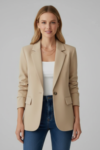 Francesca | Women's Single Button Notched Lapel Blazer