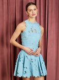 Franci Lily Embroidery Mini Dress Sky Blue
