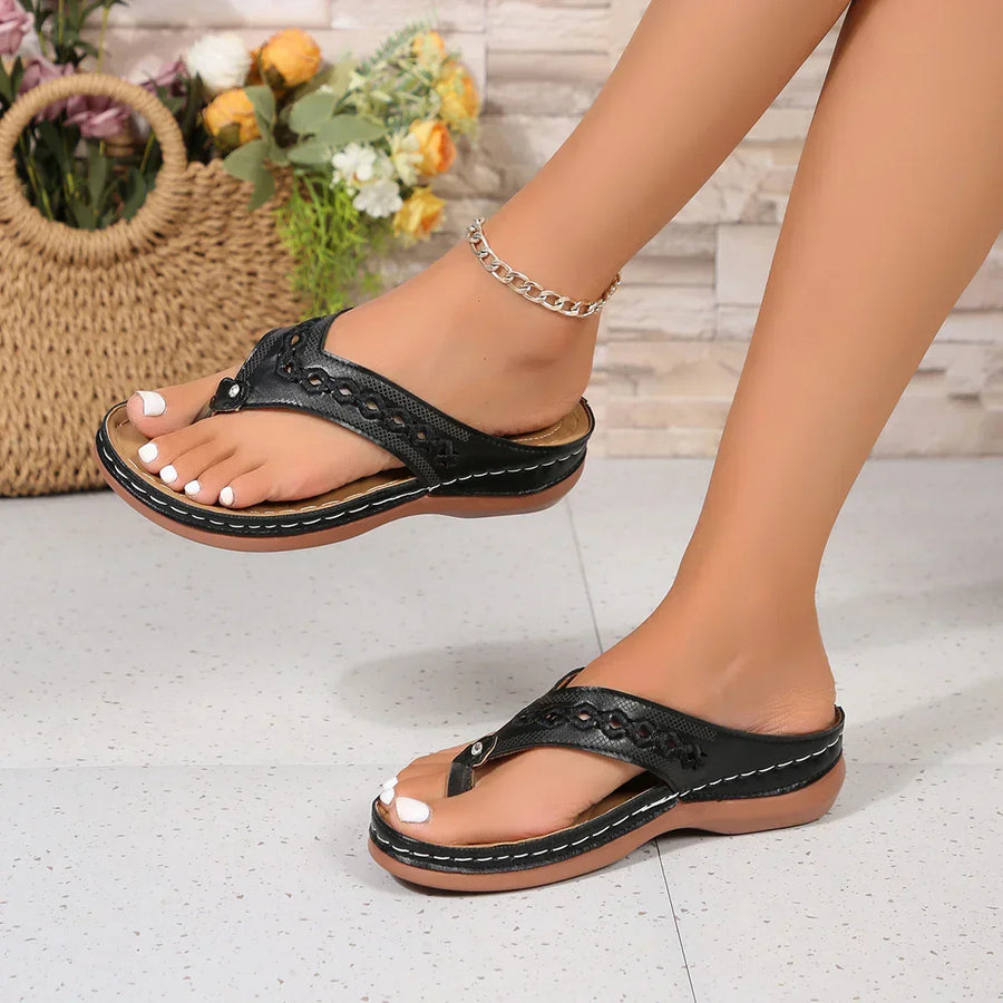 Freya | Women's Navy Thong Sandals