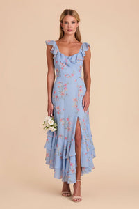 Ginny Periwinkle Blue Le Fleur Chiffon Bridesmaid Dress