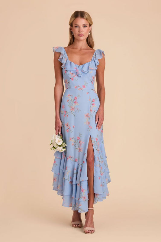 Ginny Periwinkle Blue Le Fleur Chiffon Bridesmaid Dress
