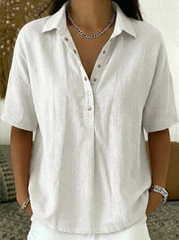 Willa – Linen-Style Button Blouse