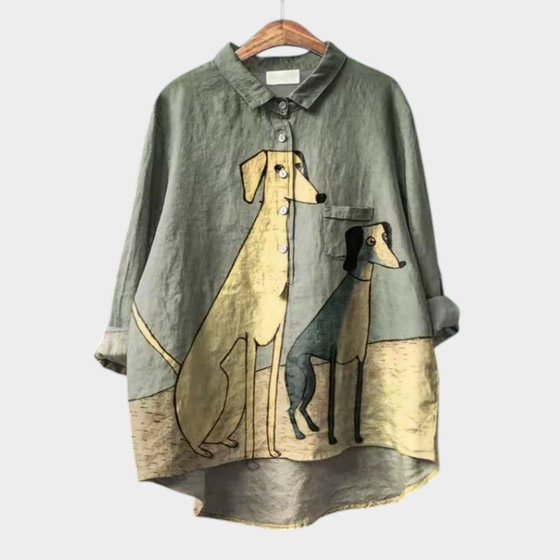 Philomena - Elegant Linen Summer Blouse