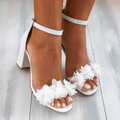 Gwendolyn | Women's Floral Block Heel Ankle Strap Sandal