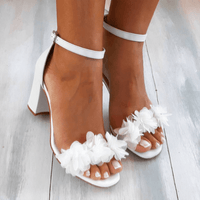 Gwendolyn | Women's Floral Block Heel Ankle Strap Sandal