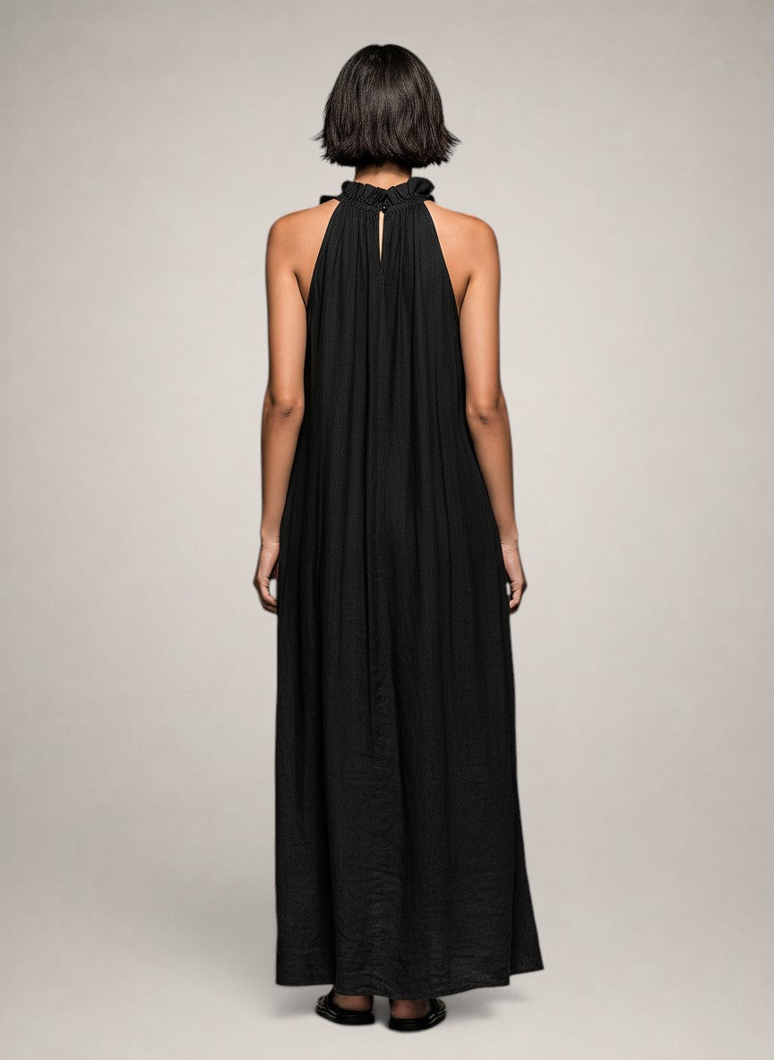 Emilia - Sleeveless Linen Blend Maxi Dress