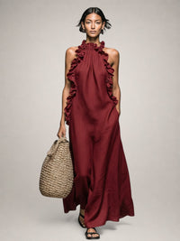 Emilia - Sleeveless Linen Blend Maxi Dress