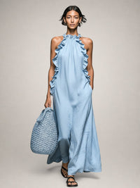 Emilia - Sleeveless Linen Blend Maxi Dress