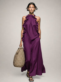 Emilia - Sleeveless Linen Blend Maxi Dress